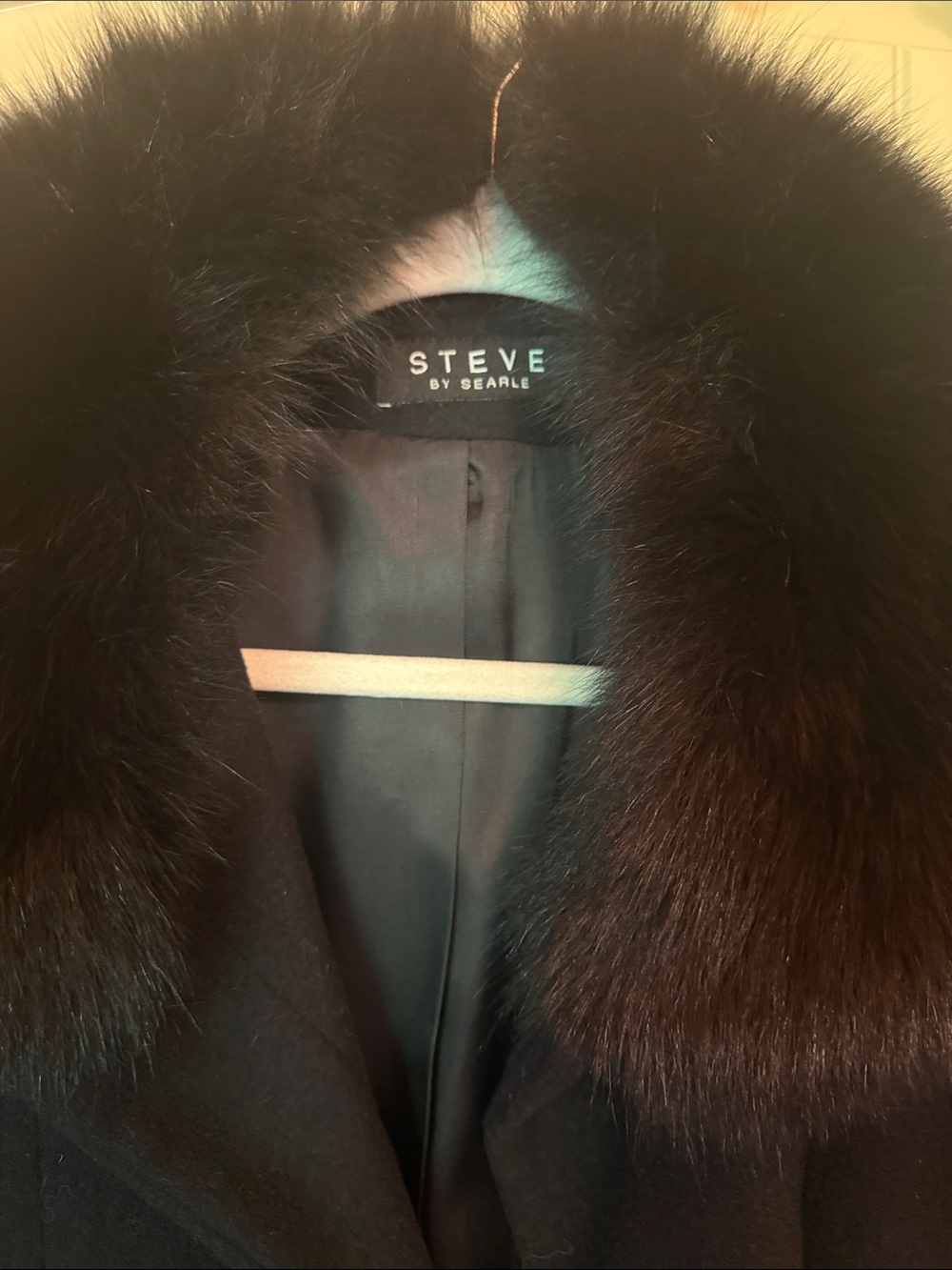 Black Fur-Collar Women's Coat